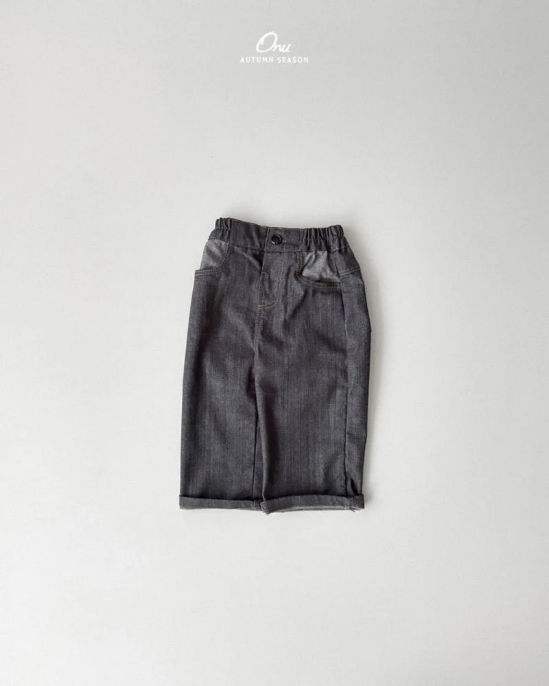 Onu - Korean Baby Fashion - #babygirlfashion - Stitch Denim Pants - 5