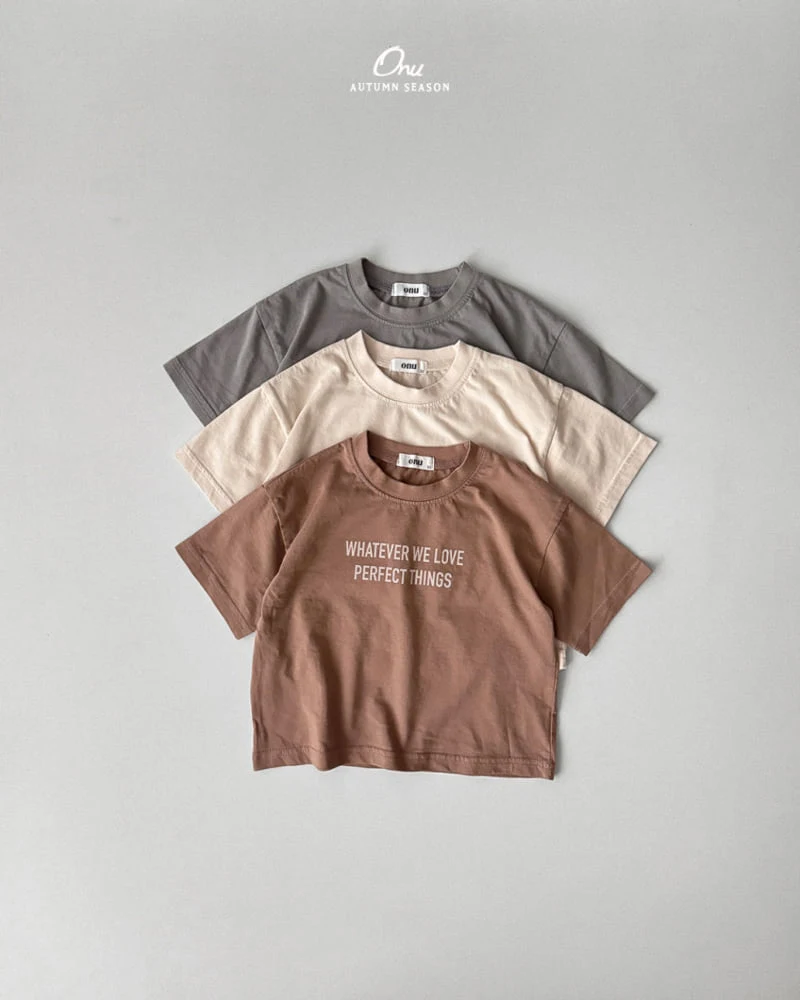 Onu - Korean Baby Fashion - #babyoninstagram - Lettering Short Sleeve Tee