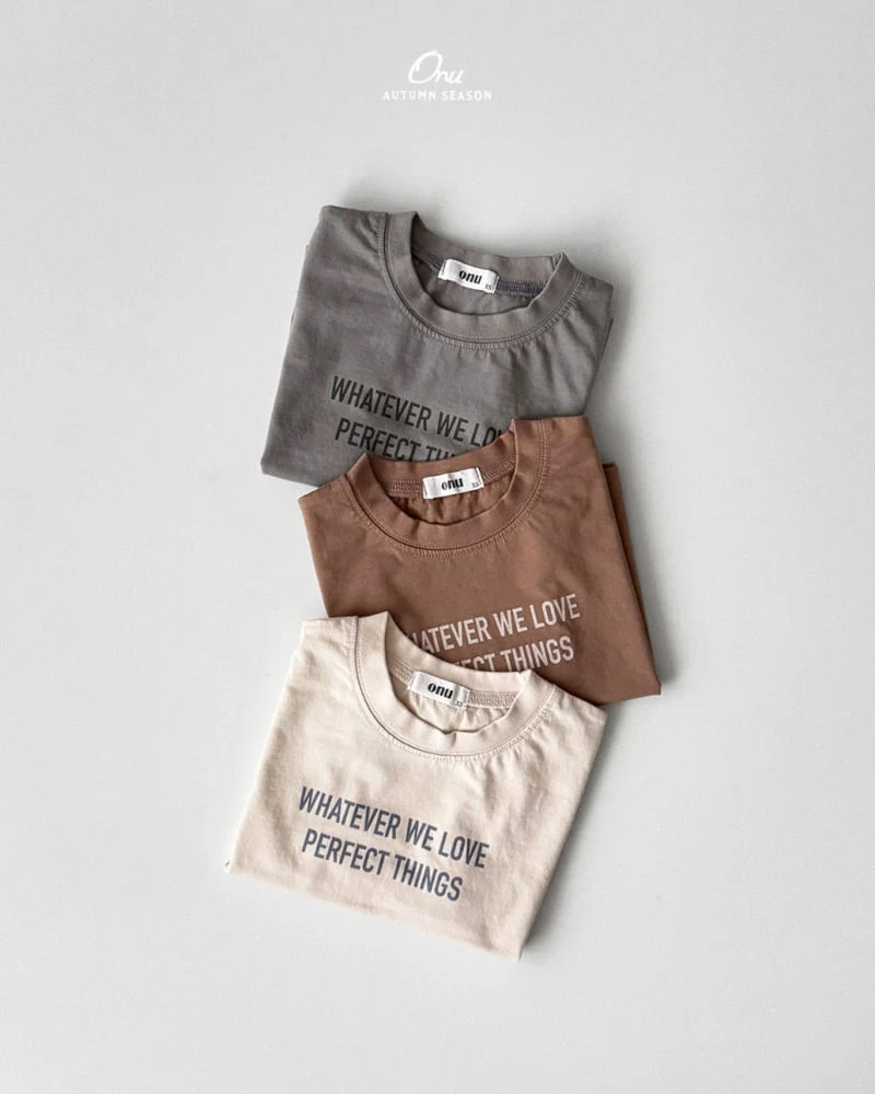 Onu - Korean Baby Fashion - #babyoutfit - Lettering Short Sleeve Tee - 3