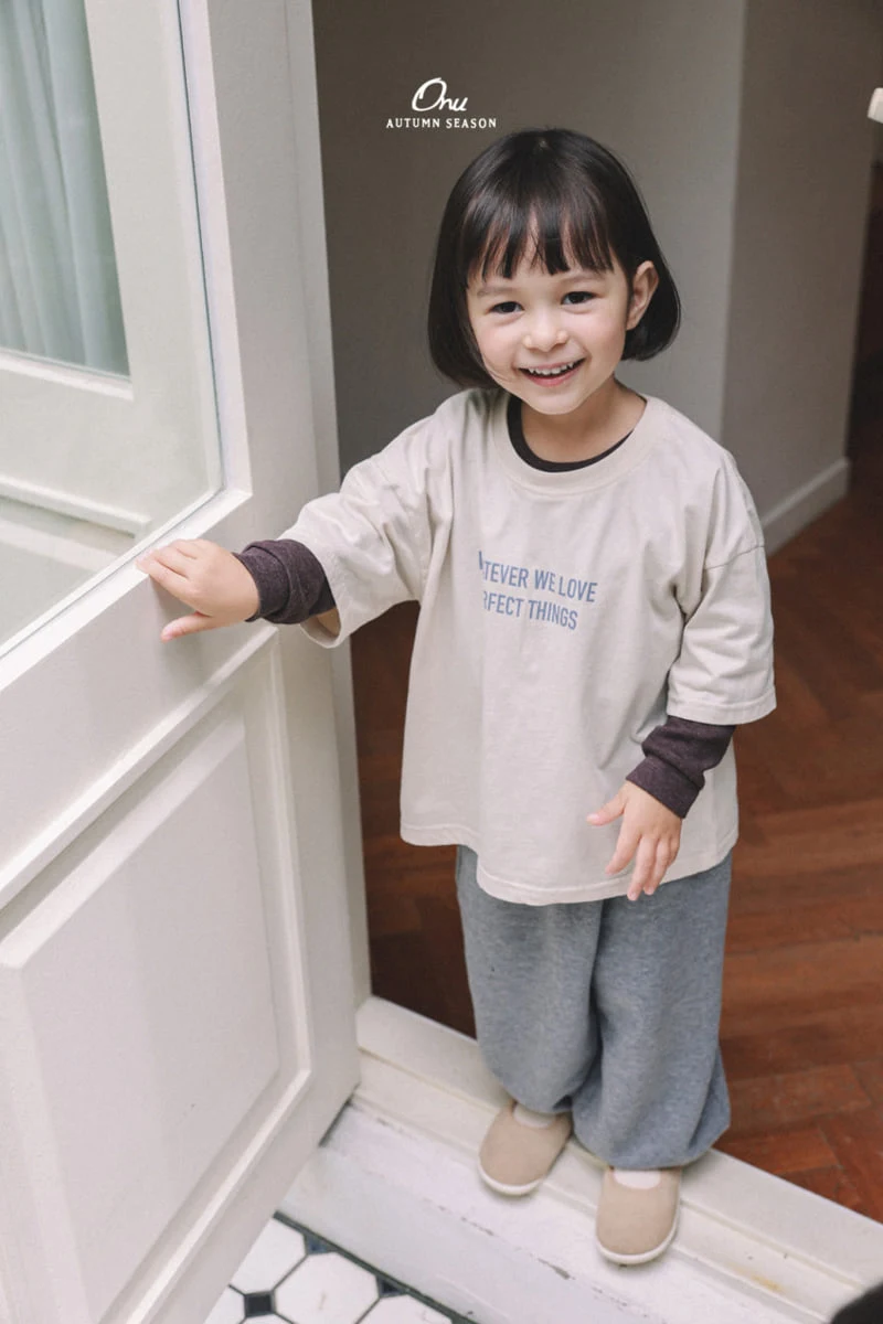 Onu - Korean Baby Fashion - #babyoutfit - Lettering Short Sleeve Tee - 4