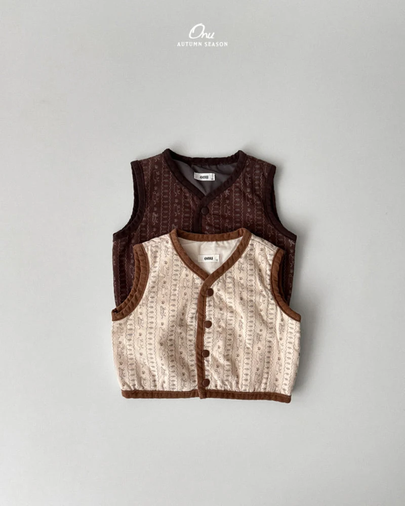Onu - Korean Baby Fashion - #babyoutfit - Quilted Vest