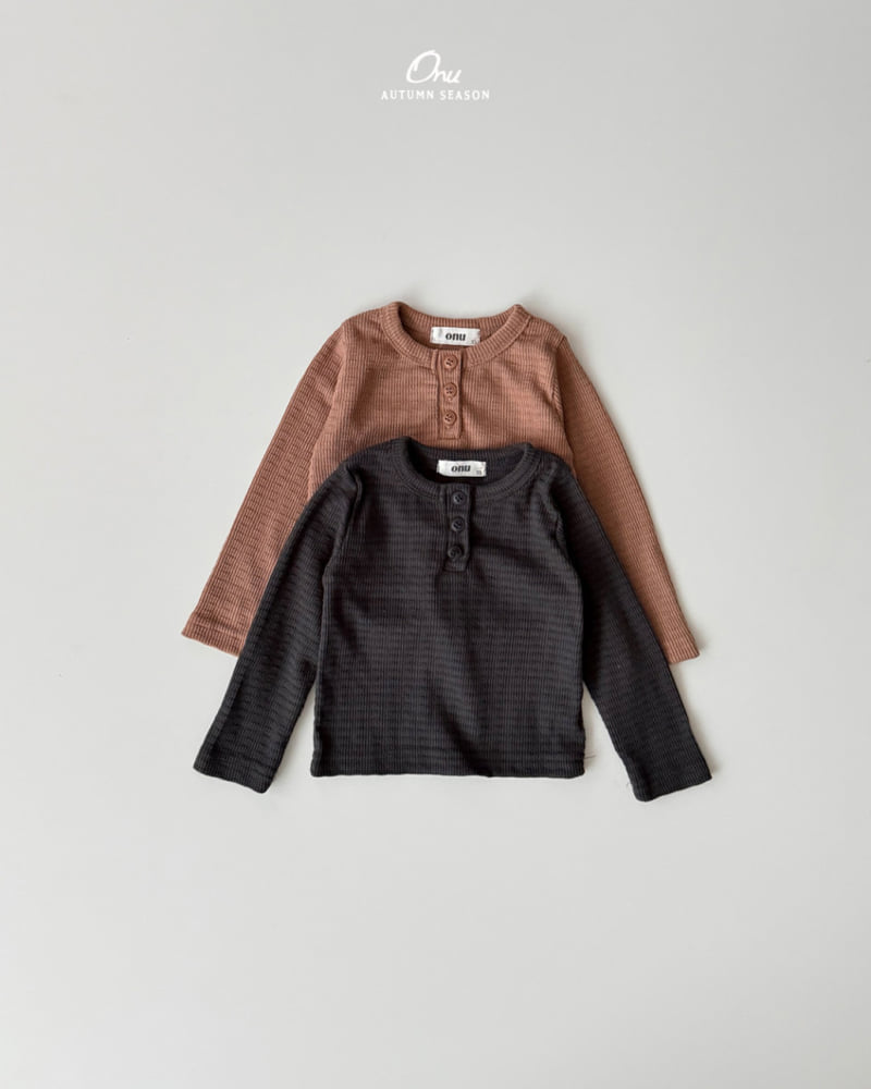 Onu - Korean Baby Fashion - #onlinebabyboutique - Cracker Button Tee