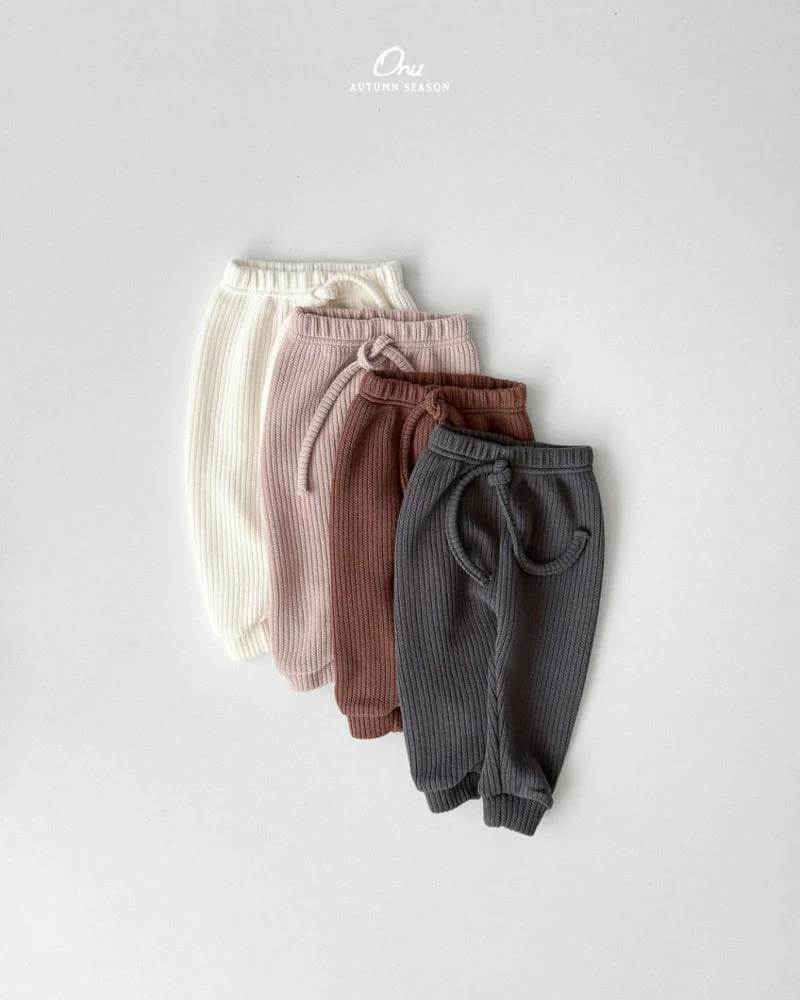 Onu - Korean Baby Fashion - #onlinebabyshop - Slim Rib Pants
