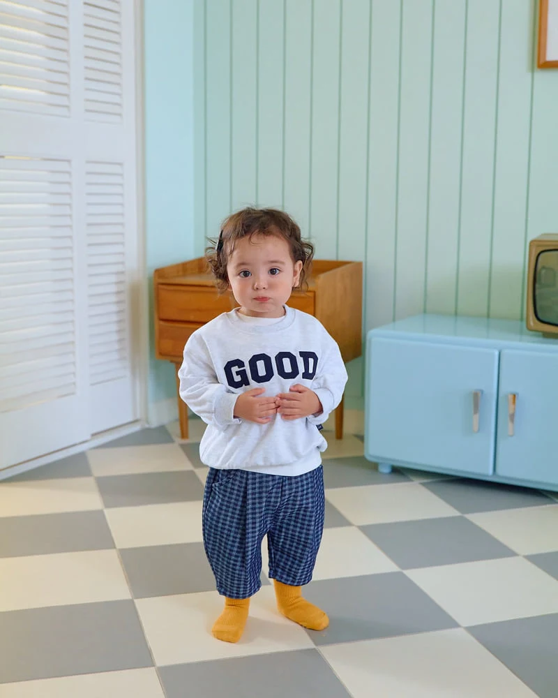 Oott Bebe - Korean Baby Fashion - #babyboutique - Denim Check Pants - 10