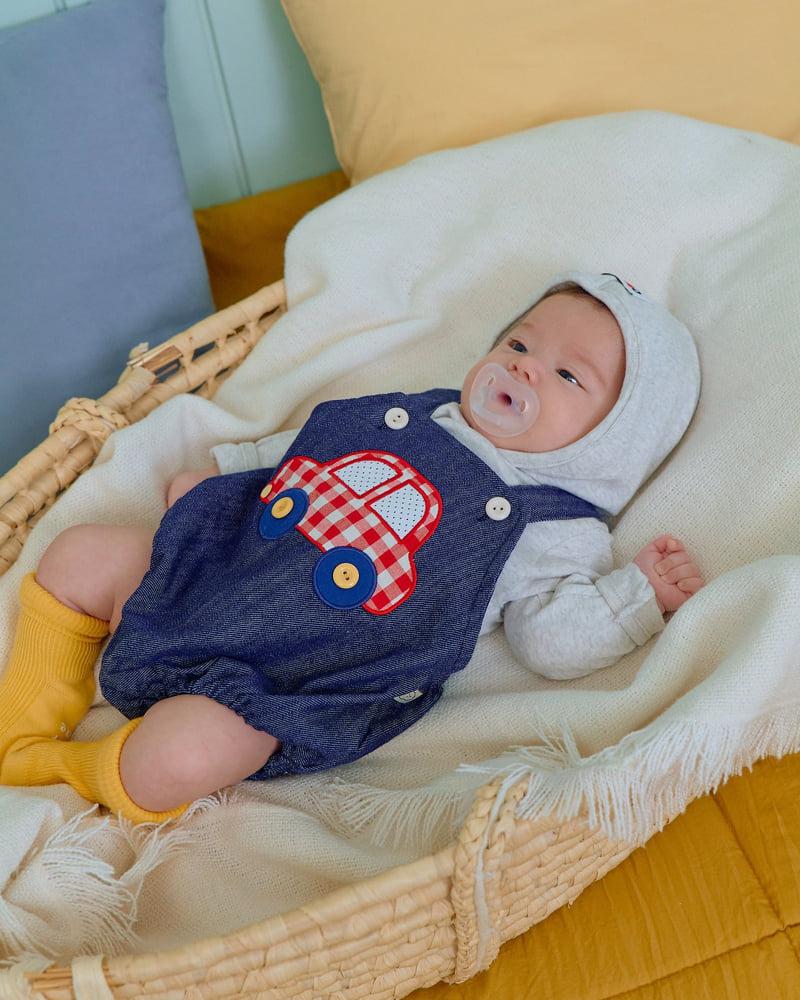 Oott Bebe - Korean Baby Fashion - #babyboutique - Vroom Denim Bodysuit (Bebe) - 7