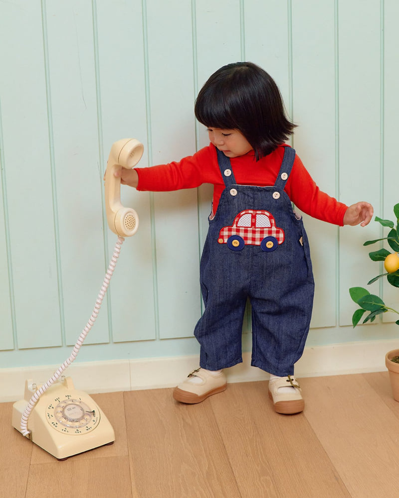 Oott Bebe - Korean Baby Fashion - #babyboutique - Vroom Denim Overalls - 6