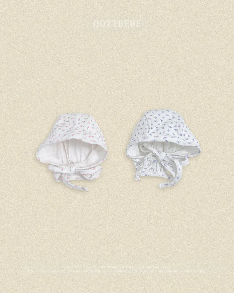 Oott Bebe - Korean Baby Fashion - #babyboutique - Coco Flower Bonnet (Bebe)