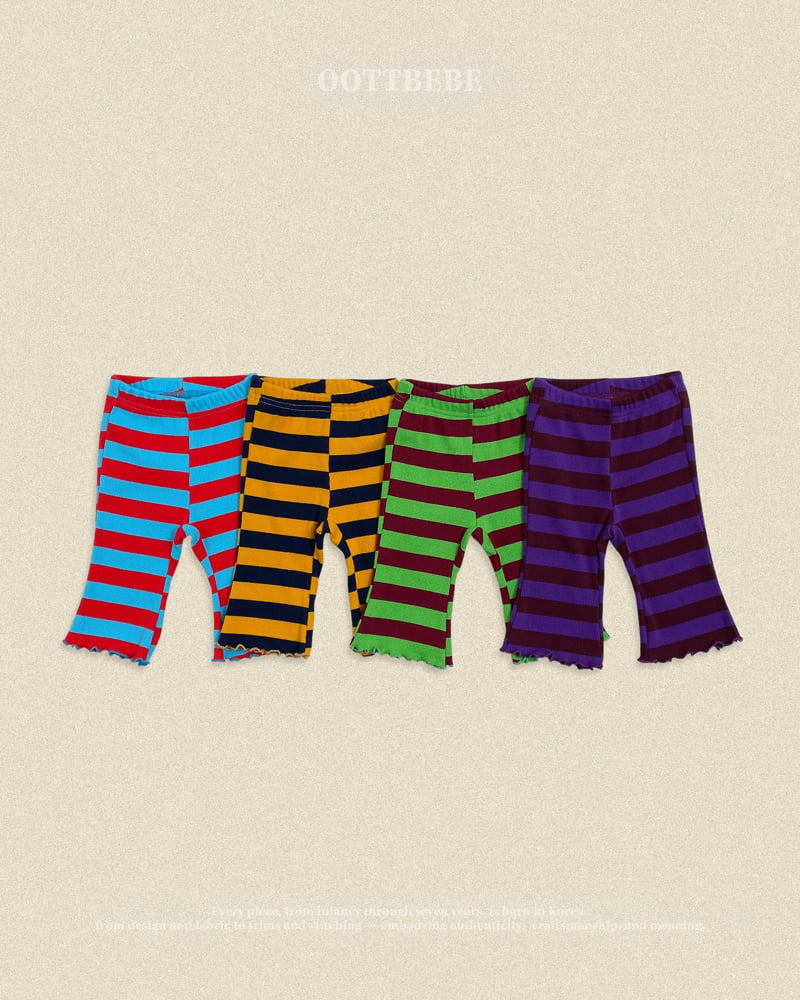Oott Bebe - Korean Baby Fashion - #babyboutique - Kitsch Pop Ribbed Bootcut Pants
