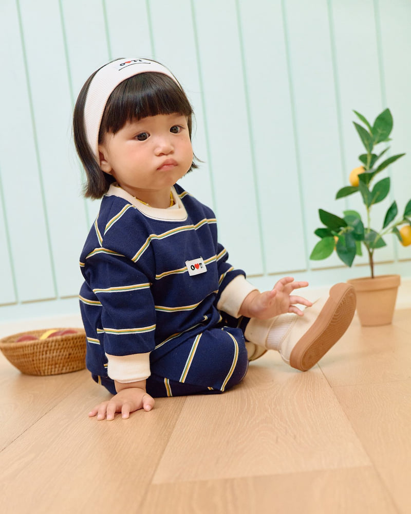 Oott Bebe - Korean Baby Fashion - #babyboutique - Rookie Striped Set - 12