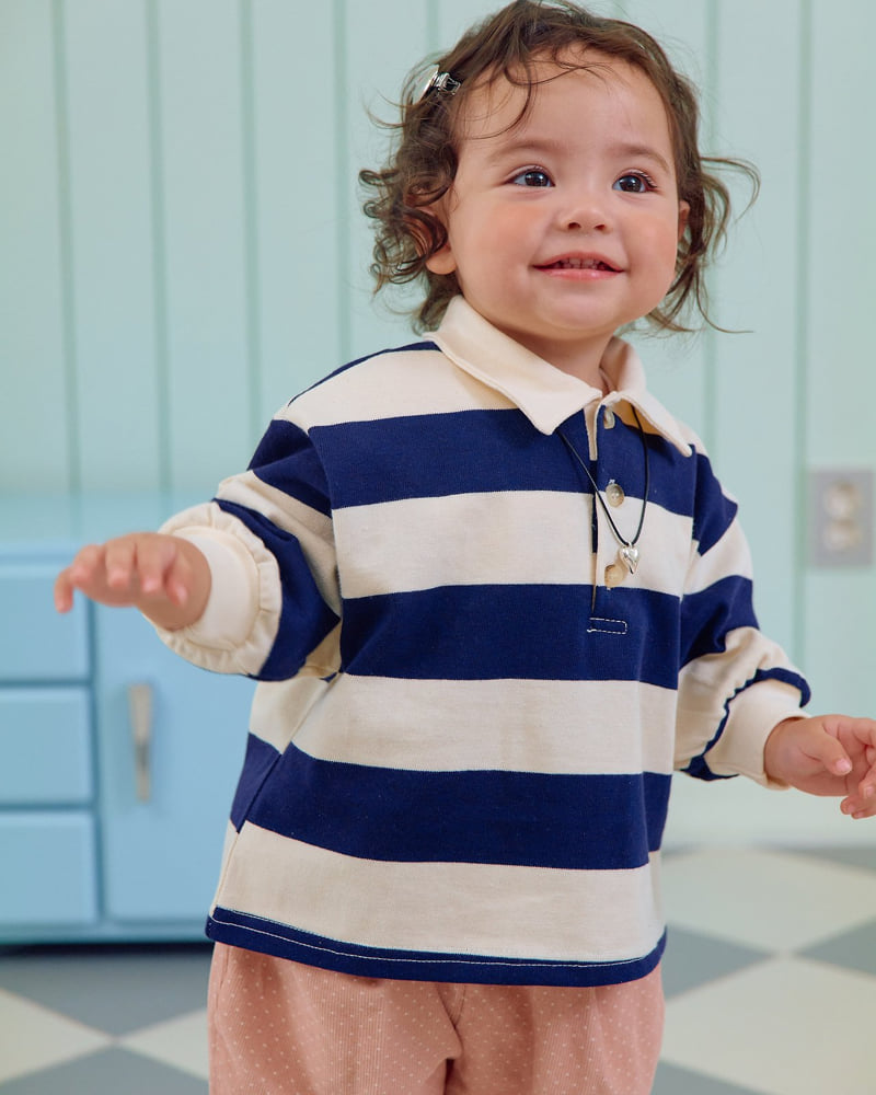 Oott Bebe - Korean Baby Fashion - #babyboutique - Play Rugby Collar Tee - 9