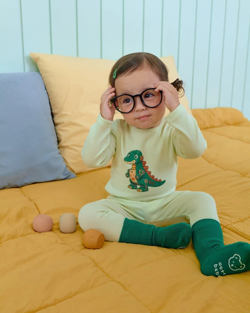 Oott Bebe - Korean Baby Fashion - #babyboutiqueclothing - Robot Dino Easywear - 6