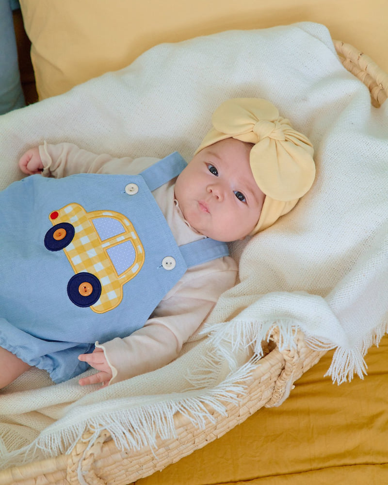 Oott Bebe - Korean Baby Fashion - #babyboutiqueclothing - Vroom Denim Bodysuit (Bebe) - 8