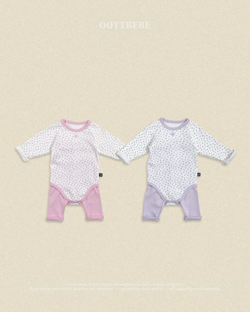 Oott Bebe - Korean Baby Fashion - #babyboutiqueclothing - Coco Flower Bodysuit (Bebe)