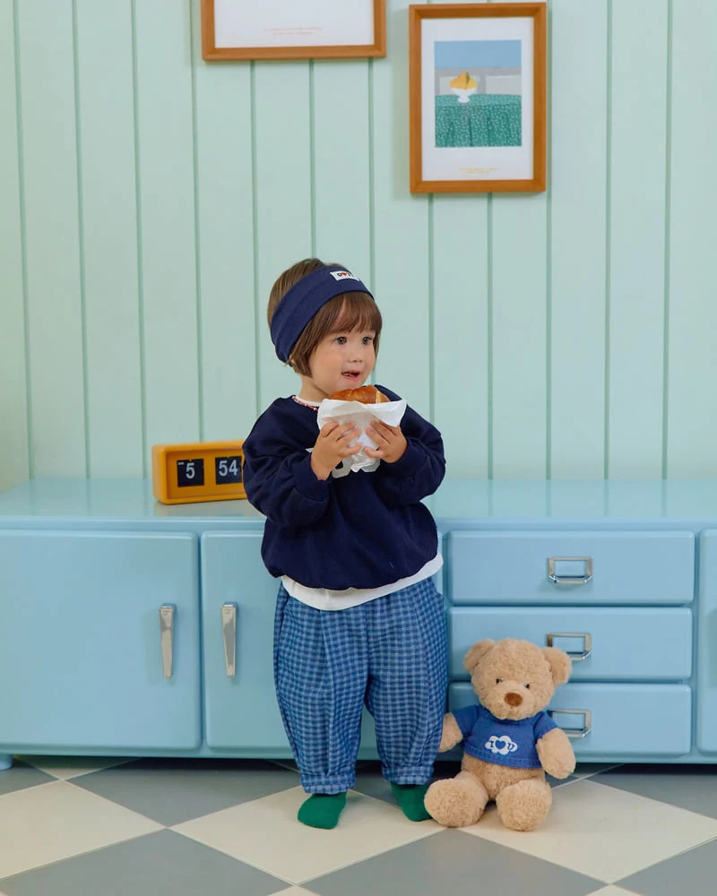 Oott Bebe - Korean Baby Fashion - #babyclothing - Denim Check Pants - 12