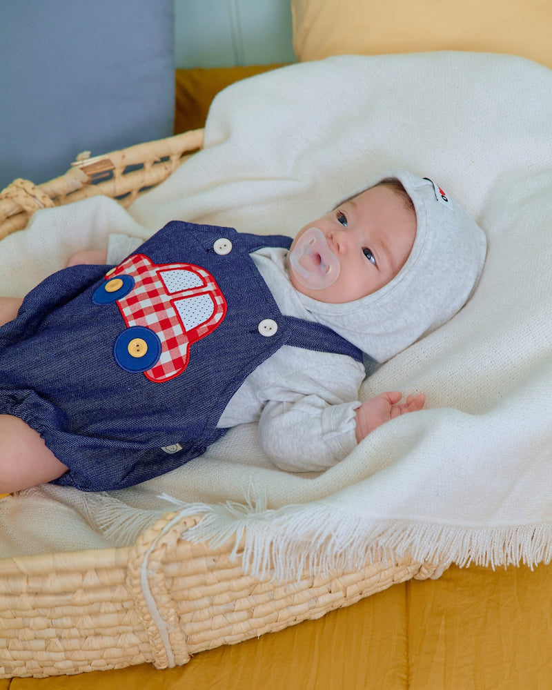 Oott Bebe - Korean Baby Fashion - #babyclothing - Vroom Denim Bodysuit (Bebe) - 9