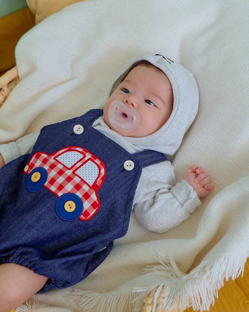 Oott Bebe - Korean Baby Fashion - #babyfashion - Vroom Denim Bodysuit (Bebe) - 10