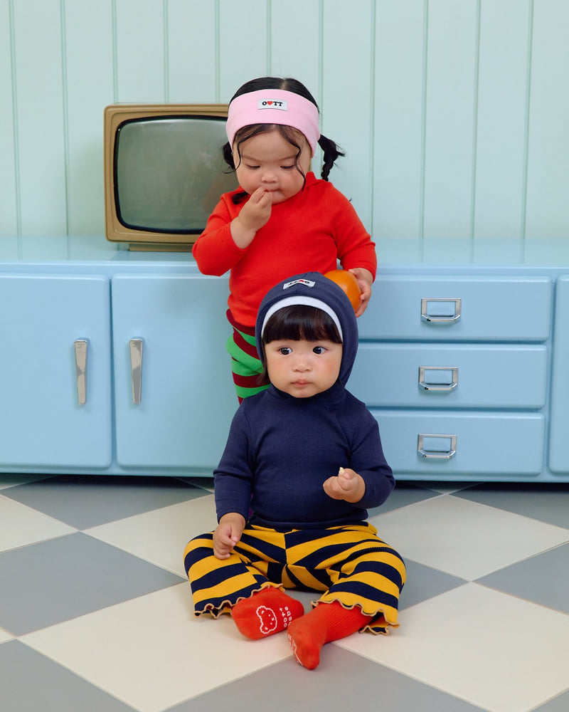 Oott Bebe - Korean Baby Fashion - #babyfashion - Kitsch Pop Ribbed Bootcut Pants - 5