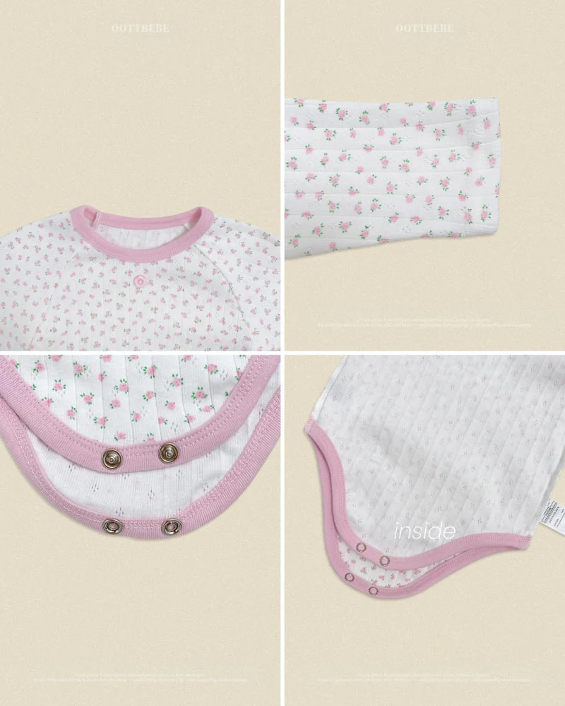 Oott Bebe - Korean Baby Fashion - #babyfashion - Coco Flower Bodysuit (Bebe) - 3