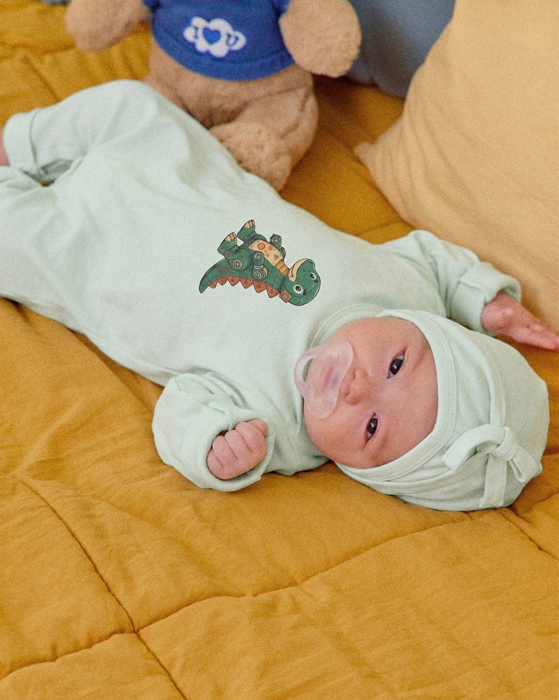 Oott Bebe - Korean Baby Fashion - #babyfever - Robot Dino Full Bodysuit (Bebe) - 10