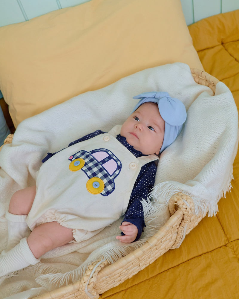 Oott Bebe - Korean Baby Fashion - #babyfever - Vroom Denim Bodysuit (Bebe) - 11