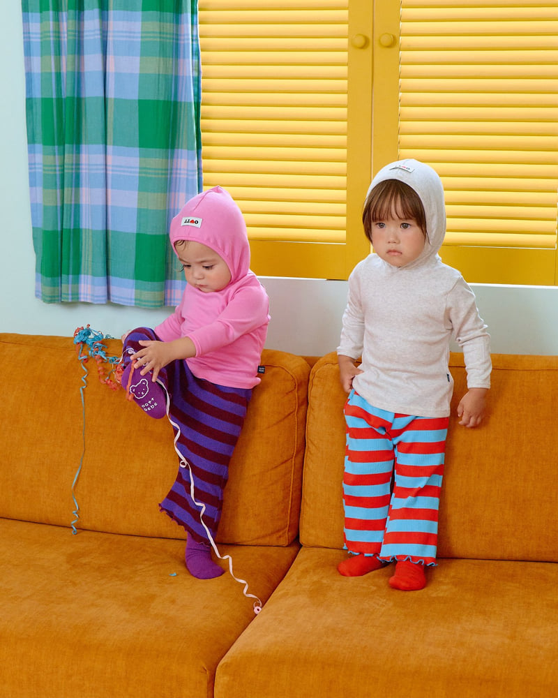 Oott Bebe - Korean Baby Fashion - #babyfever - Kitsch Pop Ribbed Bootcut Pants - 6