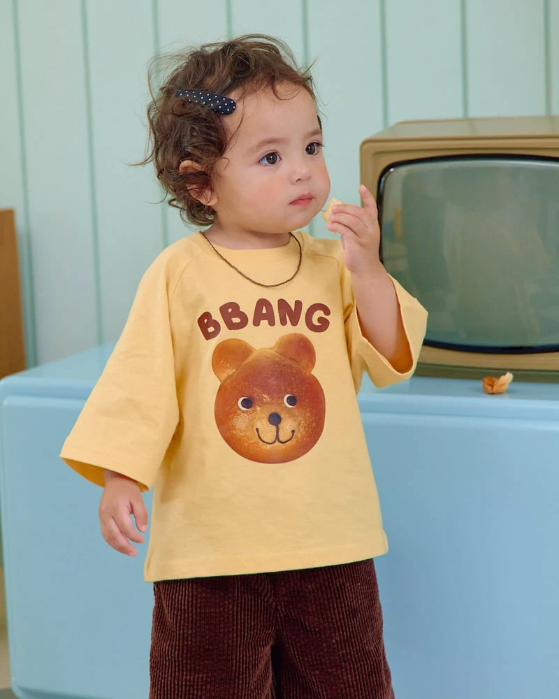 Oott Bebe - Korean Baby Fashion - #babyfever - Bread Raglan Tee (Kids) - 9