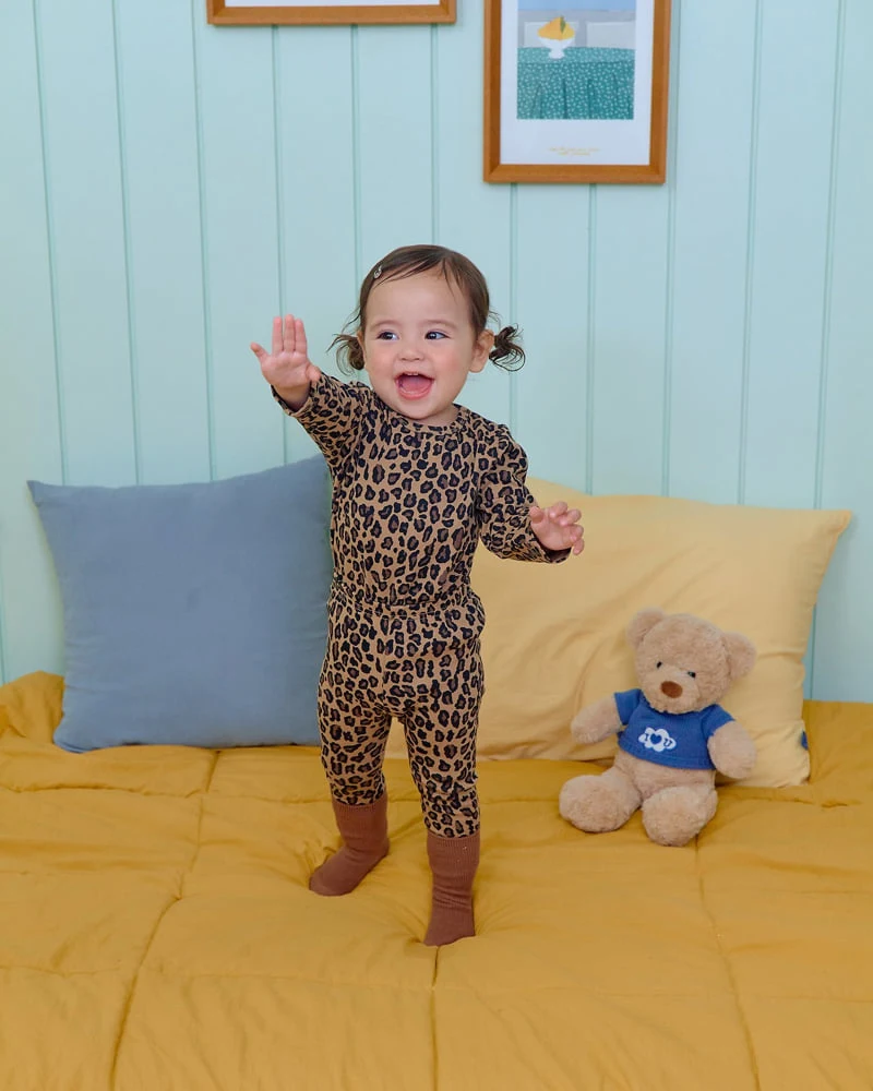 Oott Bebe - Korean Baby Fashion - #babygirlfashion - Little Leopard Easywear - 6