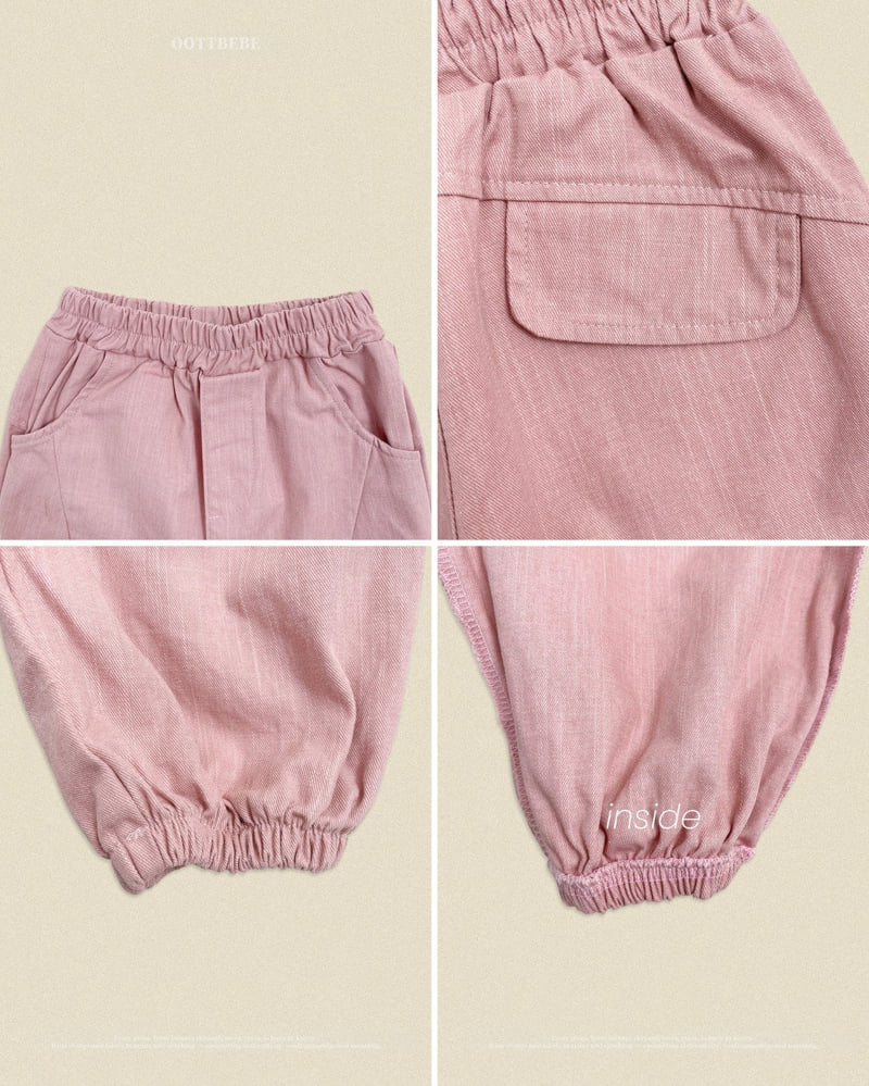 Oott Bebe - Korean Baby Fashion - #babygirlfashion - Hip Slub Pants - 3
