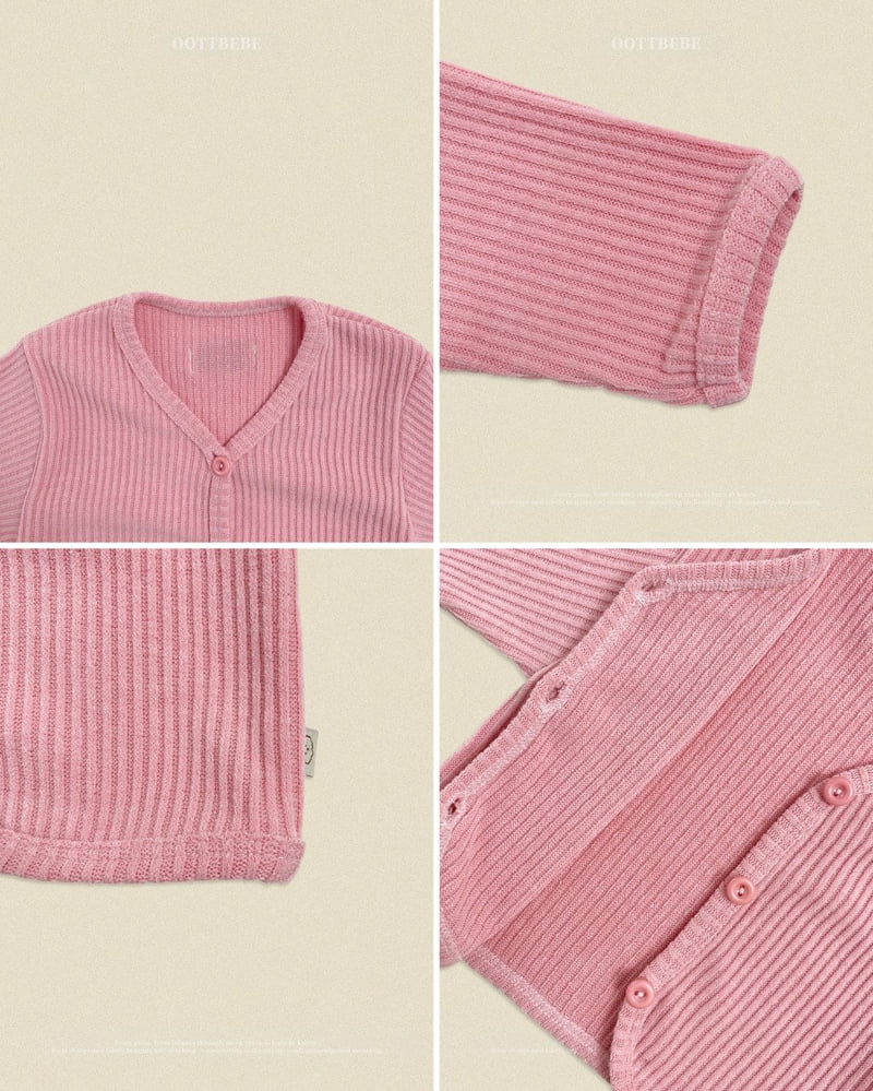Oott Bebe - Korean Baby Fashion - #babyoninstagram - Haribo Ribbed Cardigan - 3