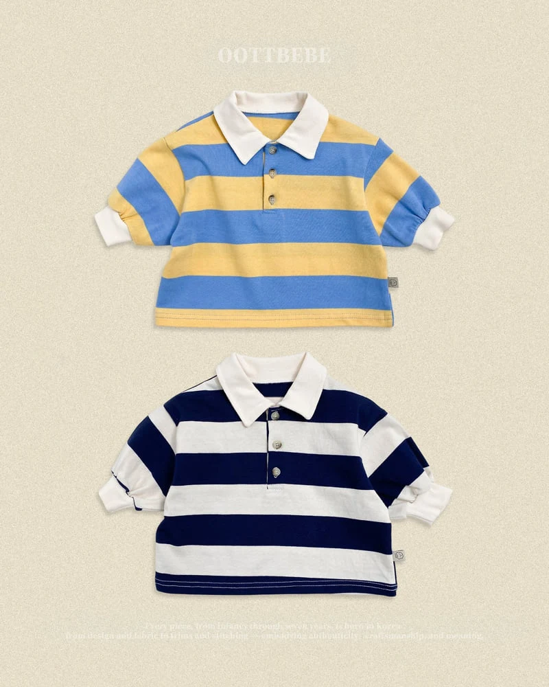 Oott Bebe - Korean Baby Fashion - #babyoninstagram - Play Rugby Collar Tee