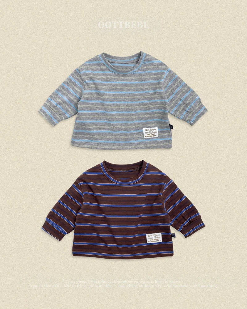 Oott Bebe - Korean Baby Fashion - #babyootd - Tomboy Ribbed Tee (Kids)