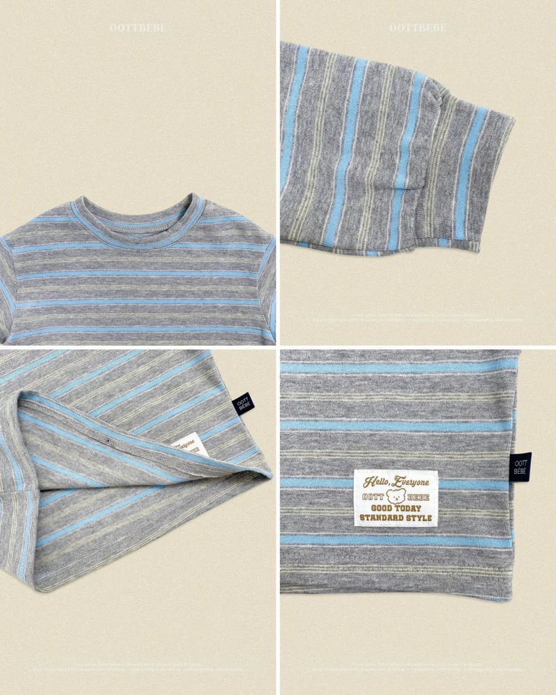 Oott Bebe - Korean Baby Fashion - #babyoutfit - Tomboy Ribbed Tee (Kids) - 3