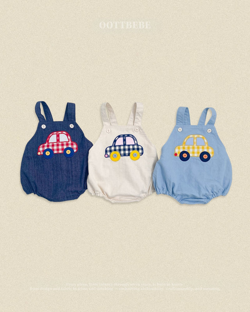 Oott Bebe - Korean Baby Fashion - #babyoutfit - Vroom Denim Bodysuit (Bebe)