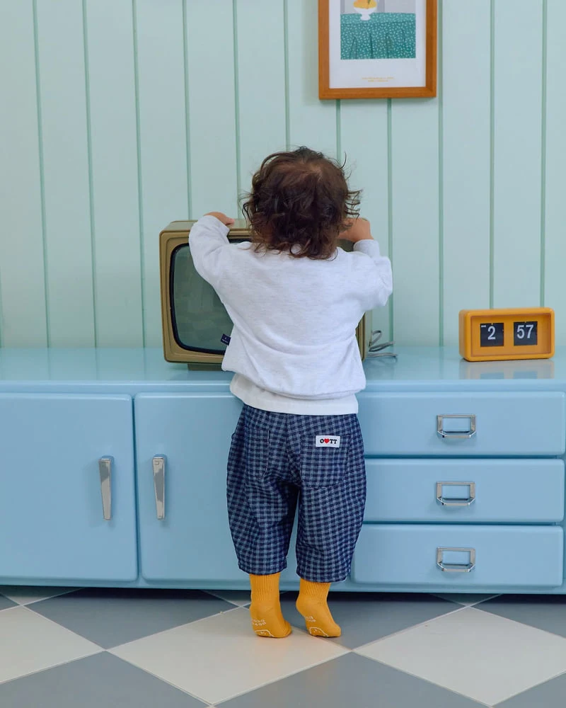 Oott Bebe - Korean Baby Fashion - #onlinebabyboutique - Denim Check Pants - 7