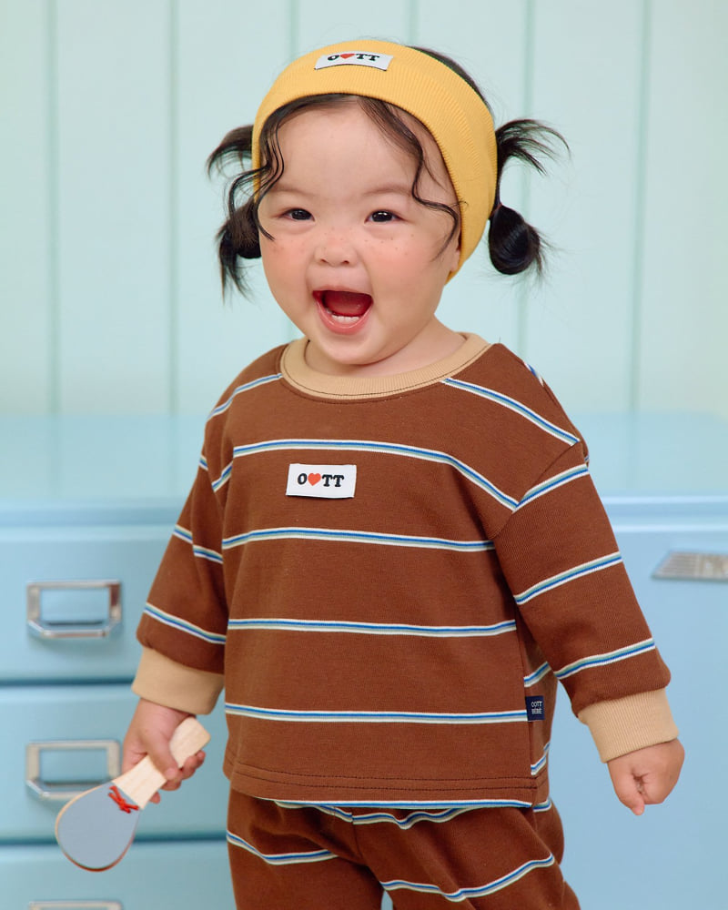Oott Bebe - Korean Baby Fashion - #onlinebabyshop - Rookie Striped Set - 10
