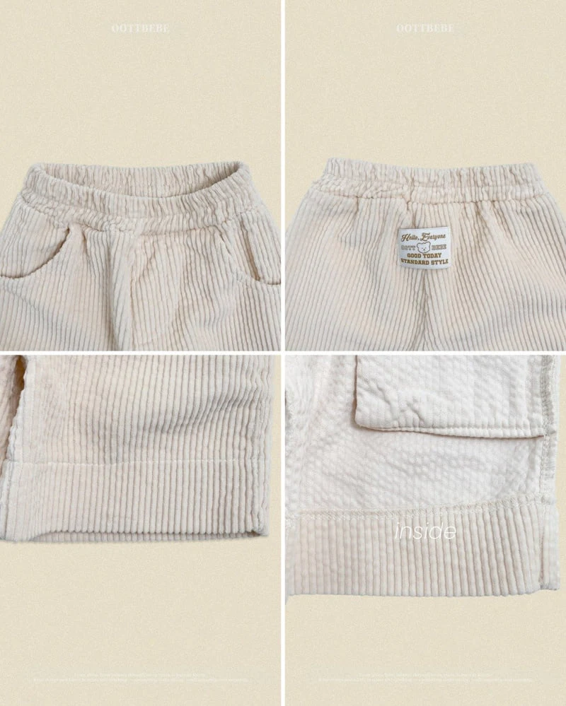 Oott Bebe - Korean Baby Fashion - #smilingbaby - Big Corduroy Pants - 3