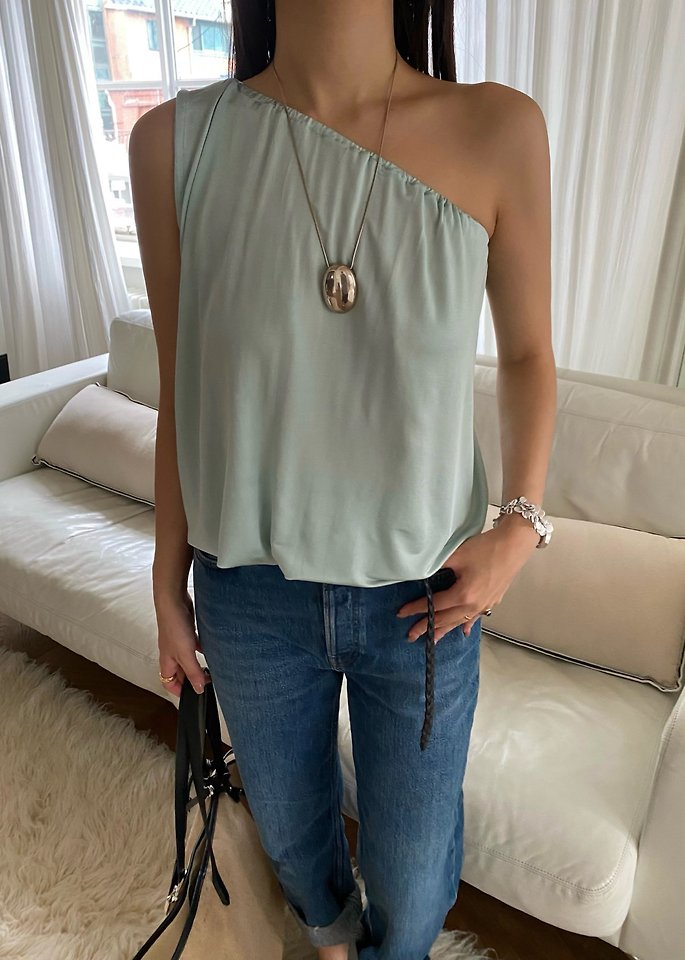 Ouppt - Korean Women Fashion - #momslook - Shining Asymmetrical Tee - 9