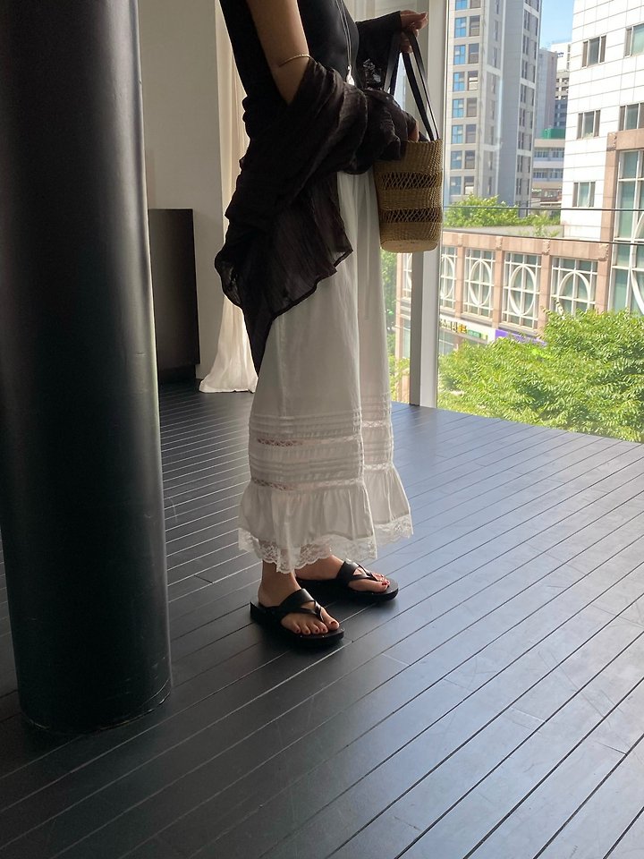 Ouppt - Korean Women Fashion - #momslook - Lace Pintuck Pants - 5