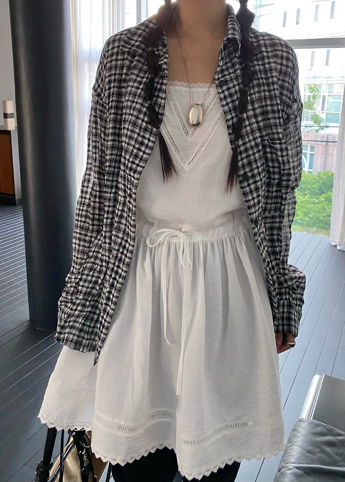 Ouppt - Korean Women Fashion - #momslook - Weekend Check Blouse - 3