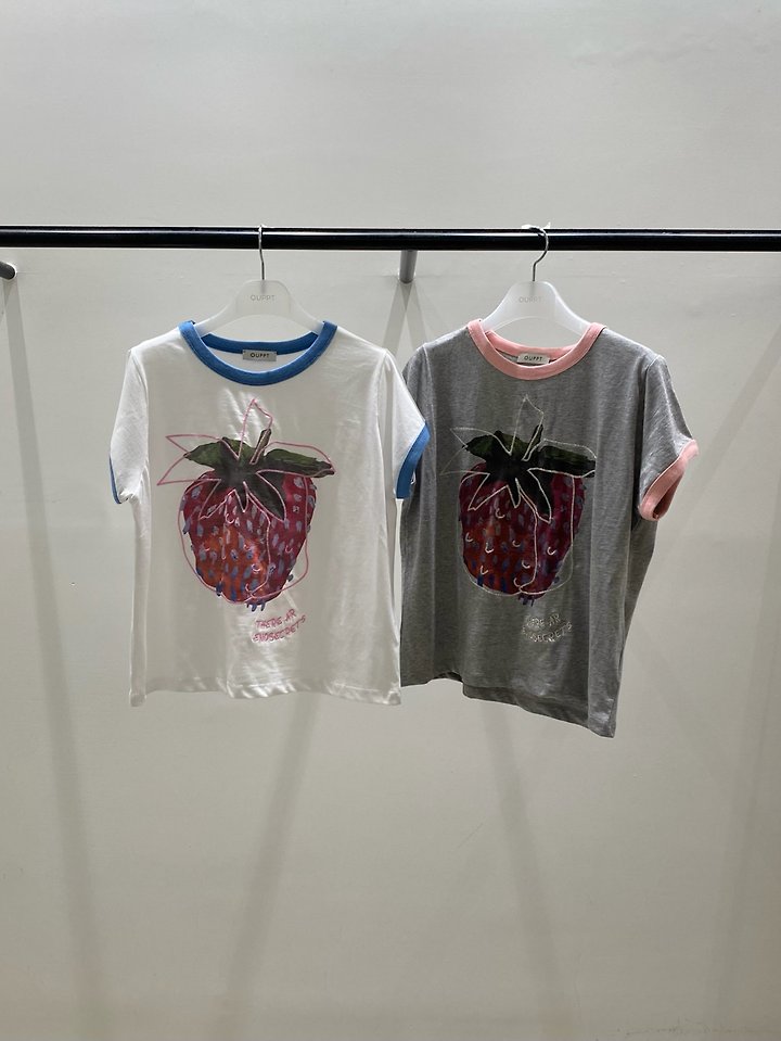 Ouppt - Korean Women Fashion - #momslook - Strawberry Tee