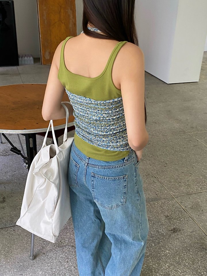 Ouppt - Korean Women Fashion - #momslook - Howl Flower Sleeveless - 8