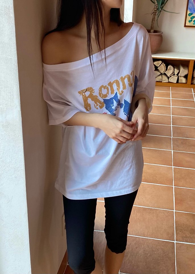 Ouppt - Korean Women Fashion - #momslook - Ronnie Cat Tee - 12