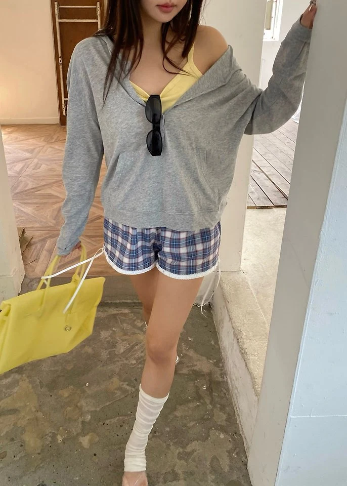 Ouppt - Korean Women Fashion - #momslook - Spring Check Shorts - 10