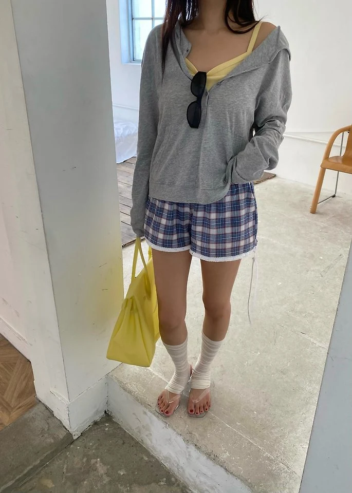 Ouppt - Korean Women Fashion - #momslook - Spring Check Shorts - 9