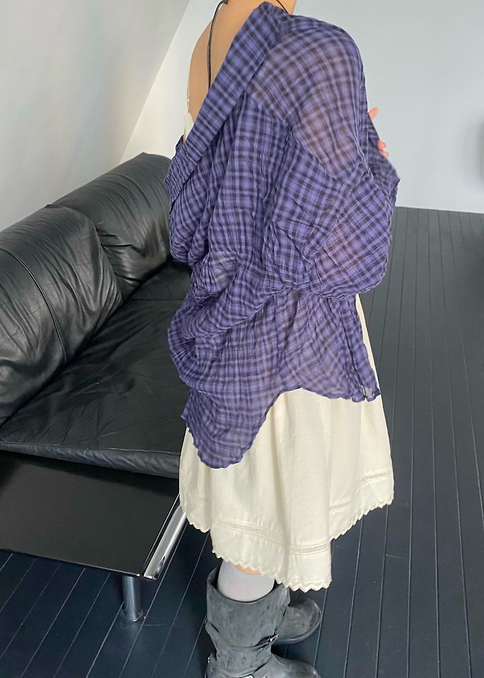 Ouppt - Korean Women Fashion - #romanticstyle - Weekend Check Blouse - 10