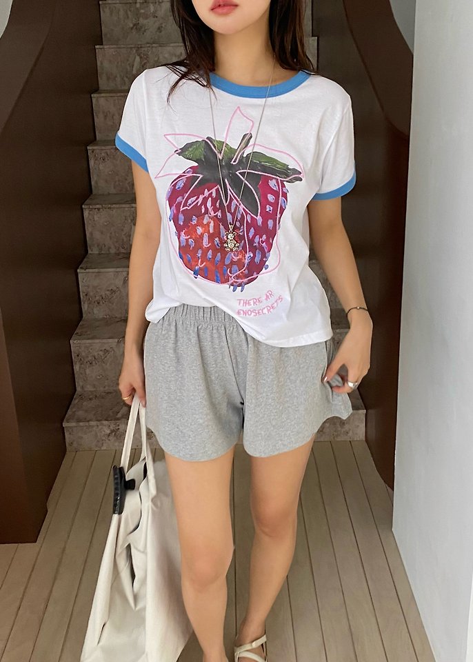Ouppt - Korean Women Fashion - #romanticstyle - Strawberry Tee - 9