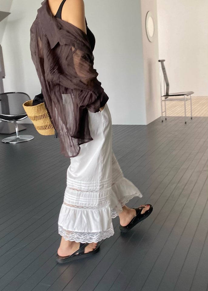 Ouppt - Korean Women Fashion - #shopsmall - Lace Pintuck Pants - 12