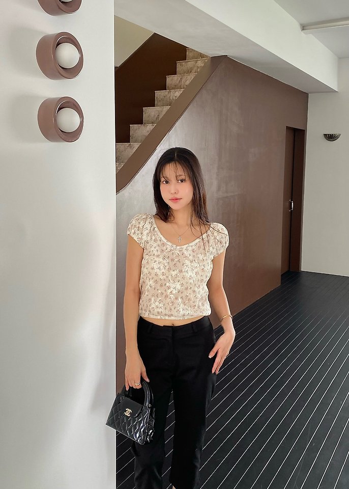 Ouppt - Korean Women Fashion - #shopsmall - Whale Flower Tee - 8