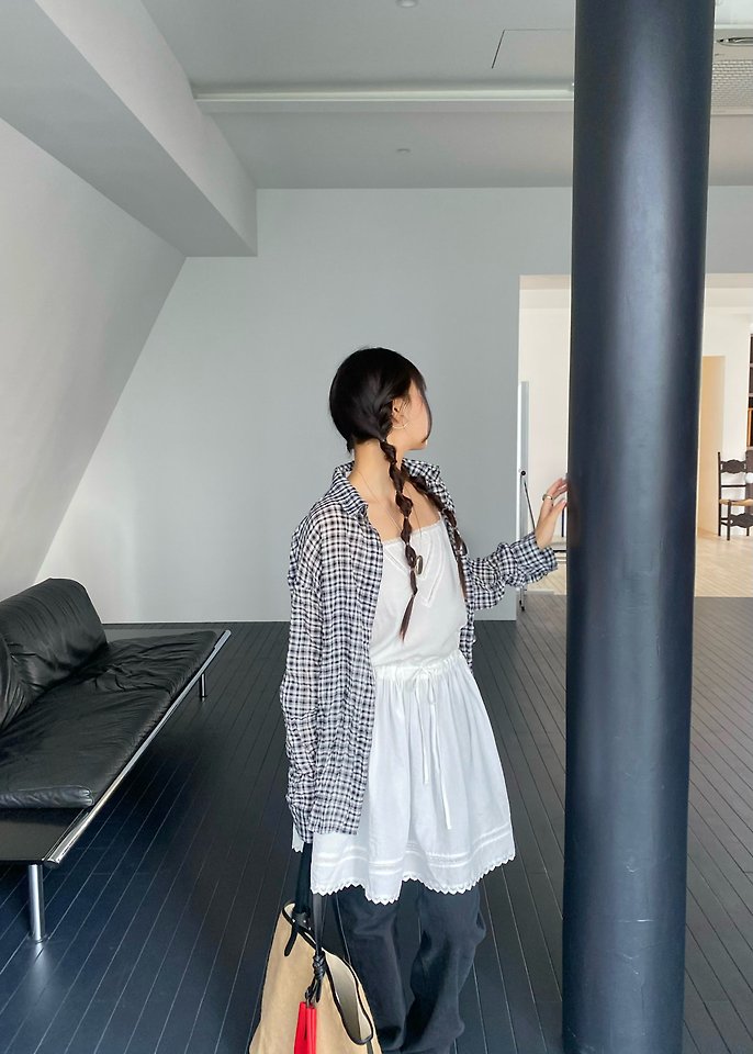 Ouppt - Korean Women Fashion - #vintageinspired - Weekend Check Blouse - 6