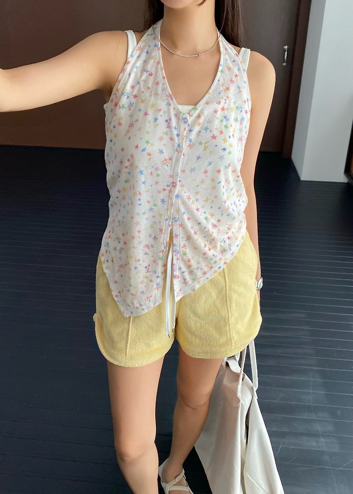 Ouppt - Korean Women Fashion - #momslook - Star Halter Sleeveless - 4